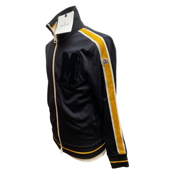 100% Auth NWT Moncler Zip Up Black Maglia Cardigan Men’s Sweatshirt Size Medium - Picture 2 of 11